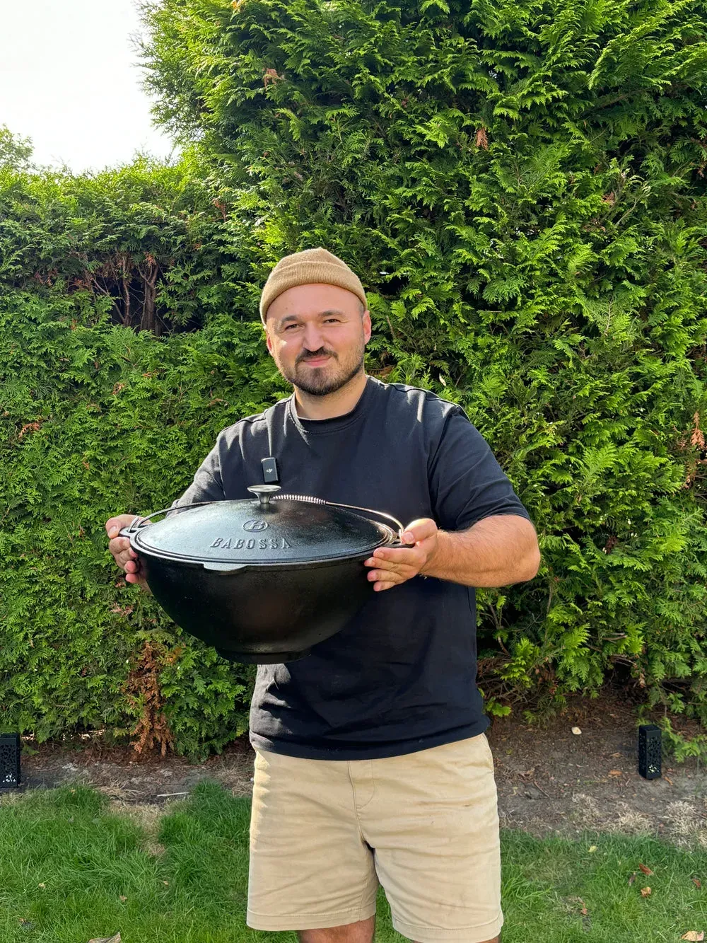 Kazan Gusseisen 12 Liter mit Gusseisendeckel | Perfekt für Schmorgerichte und Braten auf Grill oder Feuer
