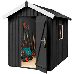 Weka Schwedenhaus - 32 mm (aufgedoppelt) Gartenhaus sägerau anthrazit Schwedenhaus Gr. 3 (240 x 246 cm) - 50 % Rabatt auf Dacheindeckung