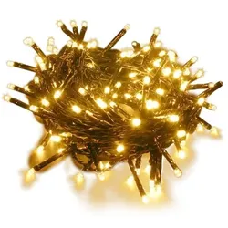 Tarrington House Standard-Lichterkette, PVC/ Kupferdraht, 20 m, 400 LED, 3.6 W, 8 Programme, Speicherfunktion, warmweiß