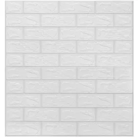 vidaXL 3D Tapete Ziegelstein 77 cm 10 Stk. Weiß 150718