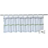 Home4You Scheibengardinen 6er Set, 140 x 45 cm - Grün - Grau - Weiß - Polyester - 6er Set