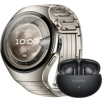 Huawei Watch 5 46 mm grau-violettes Kompositarmband + FreeBuds