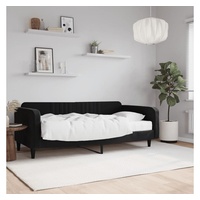 furnicato Bett Tagesbett mit Matratze Schwarz 100x200 cm Samt schwarz