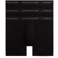 Boxershorts "3P BOXER BRIEF DTM", Herren, Gr. M (50), 3 Stk., schwarz (schwarz, schwarz, schwarz), Jersey, Obermaterial: 95% Baumwolle, 5% Elasthan, TOMMY HILFIGER UNDERWEAR, körpernah, Unterhosen, mit langem Bein, elastischer Bund