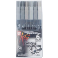 Sakura Koi Coloring Brush Pen Gray-Set, 6 Stück(e)