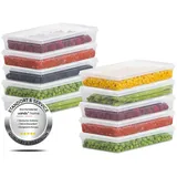 uandu home Frischhaltedose Gefrierbox Set, Frischhaltedosen mit Deckel, Tiefkühldosen Set, (Vorratsdosen mit Deckel, Deli Container, BPA-frei Kunststoff), Vorratsdosen für Gefrierschrank, Gefrierdosen, Gefrierbehälter weiß