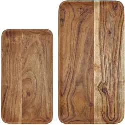 House Doctor - Wood Tablett 33x18x2,5 & 43x23x2,5 Set of 2 Natur - 2.5 cm