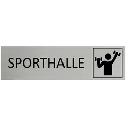 CombiCraft Aluminium Türschild Sporthalle 165x45mm mit 3M-Tape