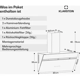 Klarstein Deckenhaube 80 cm Weiß