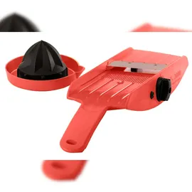 TNS 3000 GEMÜSEHOBEL Multireibe, Gurkenhobel, Julienne Schneider ALL IN ONE" das Original - Hellrot/Schwarz/Rot