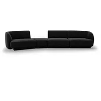 Micadoni Sofa Miley, modular 4-Sitzer schwarz