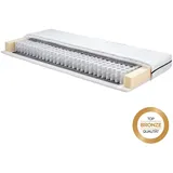 Rollmatratze, Weiß, Textil, H2, Füllung: Polyester, Vlies, rechteckig, 90x200 cm, Bezug abnehmbar/waschbar, Ober- und Unterseite versteppt, für Hausstauballergiker geeignet, wendbar, optimale Belüftung, atmungsaktiv, schadstoffgeprüft, Matratzenklasse Bronze, Schlafzimmer