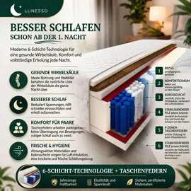 lunesso Taschenfederkernmatratze 80 x 200 cm H3 | H4