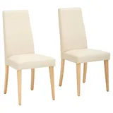 INOSIGN Esszimmerstuhl Mary (Set, 2 St), Beine wahlweise Buche natur oder wengefarben beige|weiß