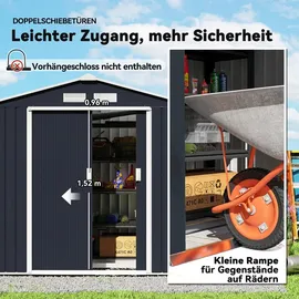 Outsunny Gerätehaus Pultdach 2,13 x 1,08 m Grau