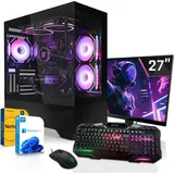 SYSTEMTREFF Gaming Komplett Set - Core i9-12900K - Nvidia GeForce RTX 5080 16GB - 32GB DDR5 - 2TB NVMe - 27 Zoll TFT - Windows 11 Pro - Desktop PC