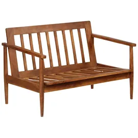 vidaXL 2-Sitzer-Sofa Echtleder Akazienholz Braun