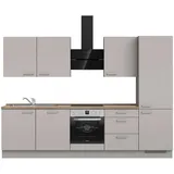 Nobilia Küchenleerblock Touch, II"", Grau, Eiche dunkel, Metall, 3 Schubladen, nur wie online abgebildet bestellbar, 300 cm, wahlw. mit E-Geräten