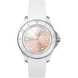 ICE-Watch - ICE steel Sunset pink - Silbergraue Damenuhr mit Silikonarmband - 020369 (Small)
