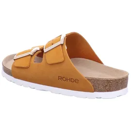 ROHDE Pantolette Velours Leder zwei Schnallen Komfortweite Alba 5590, Größe:37 EU, Farbe:Orange - Orange - 37