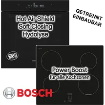 Daewoo Backofen Set Induktionskochfeld 73 Liter Hydrolyse SoftClose Autark
