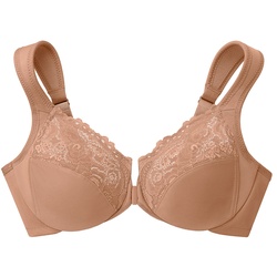 GLAMORISE Vorderverschluss-WonderWire-BH - Cappuccino Unterwäsche   Damen 
