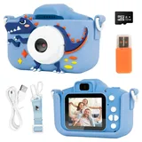 PTUI Kinderkamera - Kinder Kamera 1080P HD Digitalkamera Kinder mit 2,0-Zoll-Bildschirm Kamera Kinder Fotoapparat Kinder mit 32G Speicherkarte Fotokamera Kinder für 3-12 Jahre Geburtstag Kinder (Blau)