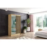 altdecor Kleiderschrank, Eiche, Eiche Wotan, Holzwerkstoff, 120x215x61 cm Schlafzimmer, Kleiderschränke