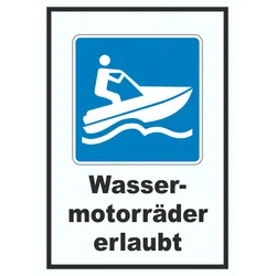 Jetski fahren erlaubt Symbol und Text A0 (841x1189mm)