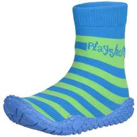 Playshoes Jungen Socke Streifen Aqua Schuhe, Grün (blau/grün 791), 30/31 EU, 174802