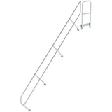 Günzburger MUNK zweiter Handlauf Aluminium-Treppe mit Plattform 45° 15 Stufen