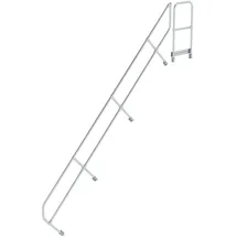 Günzburger MUNK zweiter Handlauf Aluminium-Treppe mit Plattform 45° 15 Stufen