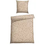 SCHIESSER Bettwäsche »Liliebeth aus weicher Baumwolle mit elegantem Blattmuster«, Made in Green beige