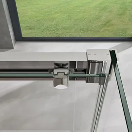 doporro Ravenna12 Eckdusche mit Schiebetür rechts 120 x 80 cm silber Klarglas