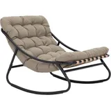 Mobili Rebecca Schaukelstuhl, Rebecca Mobili Safar 74x101x78 cm Stahl Polyester Hellbraun Modern - Braun, Metall, Wohnzimmer, Sessel, Schaukelstühle
