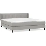 vidaXL Boxspringbett mit Matratze Hellgrau 160x200 cm Stoff