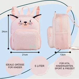 Heinrich Sieber SIEBER Glühwürmchen - Kinderrucksack Ella, Katze, rosa, 5 Liter