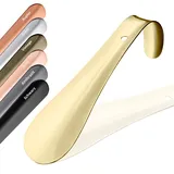 JK Trade® 15cm STABILER Edelstahl Schuhlöffel | Schuhanzieher Edelstahl zum Sitzen | Schnell & Einfach | optimierte Länge & Breite | Shoe Horn | Business | Modern Aufhängbar