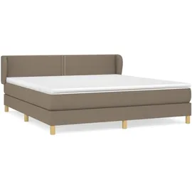 vidaXL Boxspringbett mit Matratze Taupe 180x200 cm Stoff