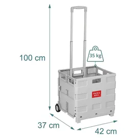 Relaxdays Einkaufstrolley Grau/Silber 35 kg