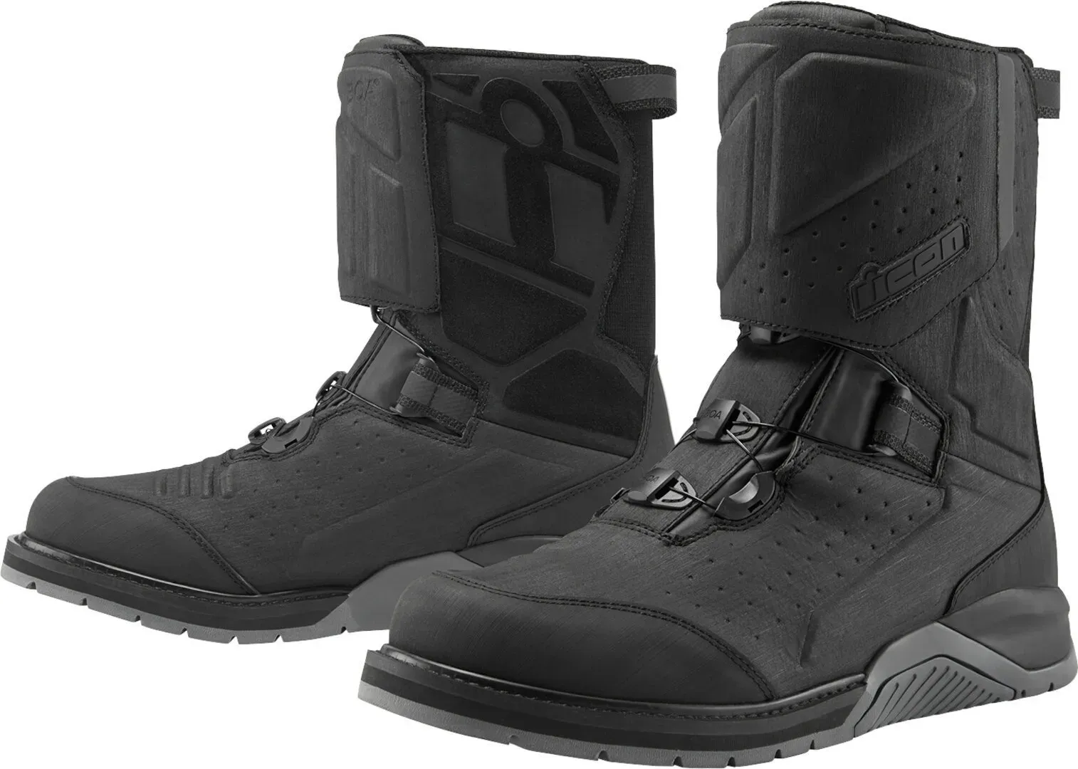 Icon Alcan WP wasserdichte Motorrad Stiefel, schwarz, Größe 41 für Männer