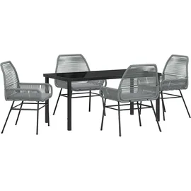 vidaXL Garten Essgruppe 5-tlg. Grau
