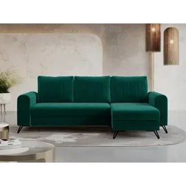 MKS Eckcouch Velvet 2-Sitzer Schwarz