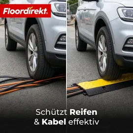 Floordirekt Kabelbrücke Vertex Kabelschutzbrücke 3-kanal bis 10 Tonnen Kabelrampe Mit Klappe