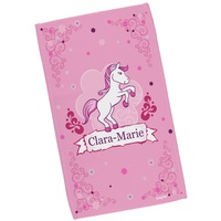Striefchen® Kinderhandtuch mit Namen für Mädchen mit Pferd-Motiv Pink Pony in 2 Größen 30 x 50 cm
