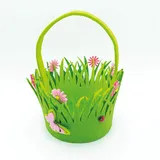 1x Filzkorb - Wiese/Osternest