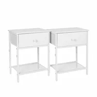 Relaxdays Nachtschrank 2er Set 40 x 60 x 60 cm Weiß