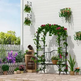 Outsunny Rosenbank 115 x 203 x 59 cm Schwarz