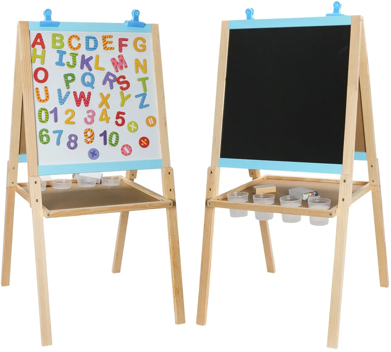 Kindertafel 3-in-1 Holz 96x57,5x48,5 cm Kreide-, Magnettafel & Whiteboard - Nordic Play - Für Kinder 3-6 Jahre, Zubehör enthalten