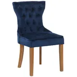 CLP Stuhl Franca Samt blau antik-hell